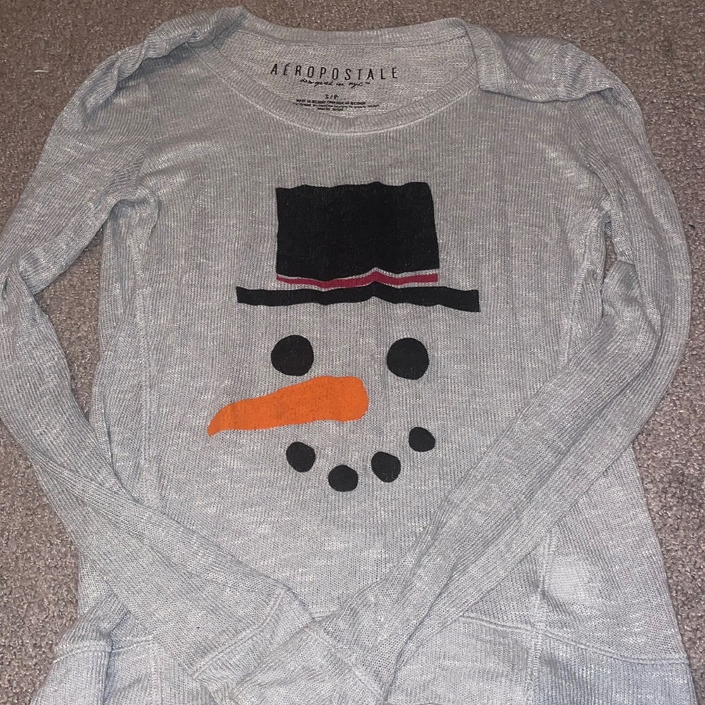 Aeropostale long sleeve snowman shirt